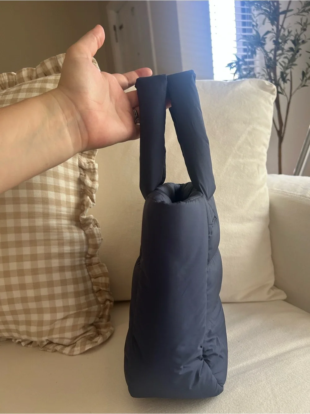 The Mark & Graham quilted nylon puffer tote